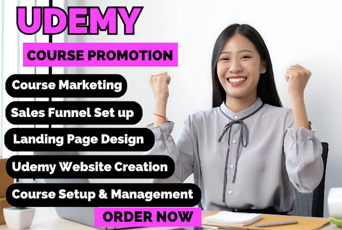 Gig Preview - Usa udemy online course promotion kajabi sale funnel thinkific podia marketing