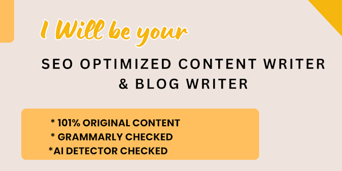 Bestseller - seo optimized content writer and blog writer