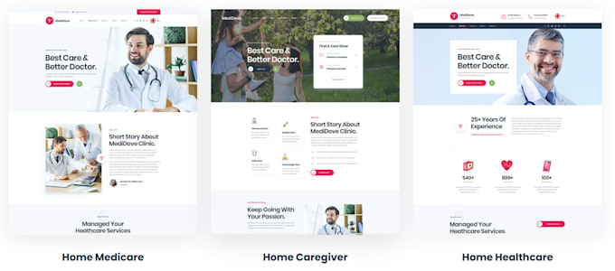 Gig Preview - Design any medical, healthcare, home care, dental, clinic website