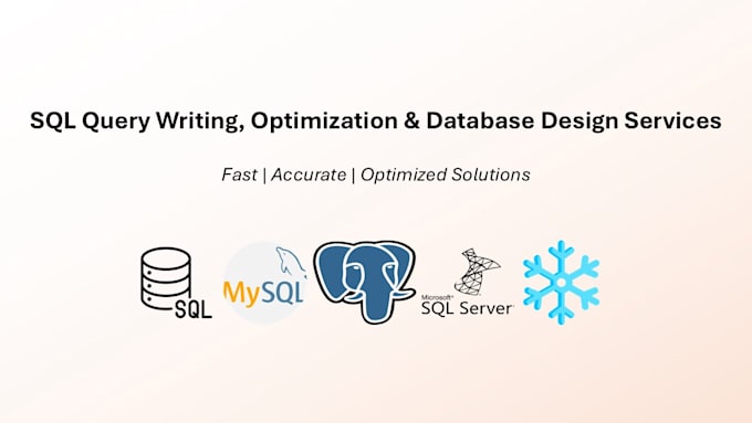 Gig Preview - Write complex sql queries and design efficient databases