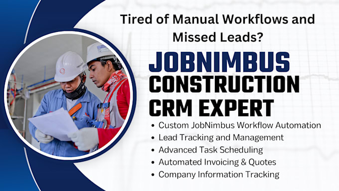 Gig Preview - Do jobnimbus checklist, track company information, automated invoicing, quotes