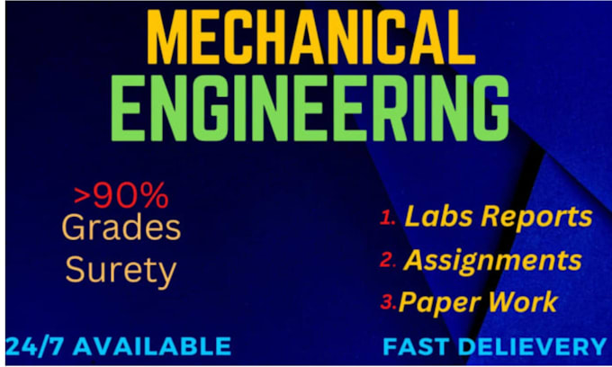 Gig Preview - Do mechanical engineering labs, projects, problems and assessment