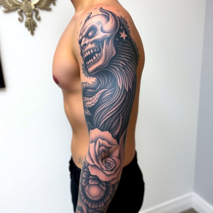 Gig Preview - Create a professional realistic tattoo design for you