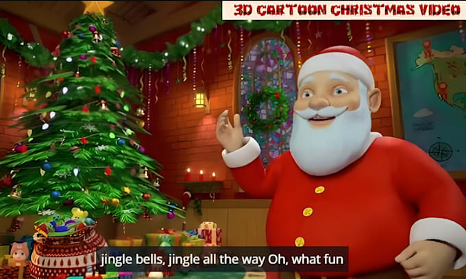 Gig Preview - Create 3d christmas cartoon animation video, kids christmas santa claus video