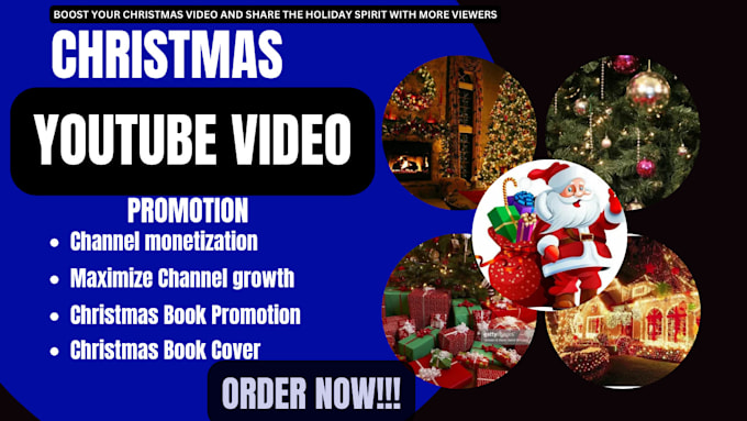 Gig Preview - Do youtube christmas music songs promotion, xmas channel video monetization