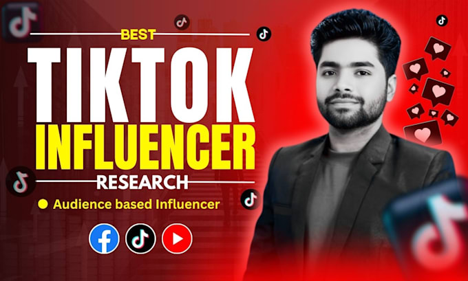 Gig Preview - Do tiktok influencer research for influencer marketing, and make list