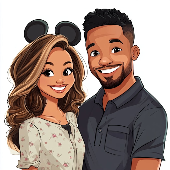 Gig Preview - Make disney family couple cartoon portrait