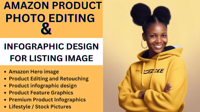 Gig Preview - Do amazon product photo editing and infographic design for listing image