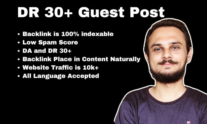 Gig Preview - Do guest posts on DR 30 plus websites for google ranking