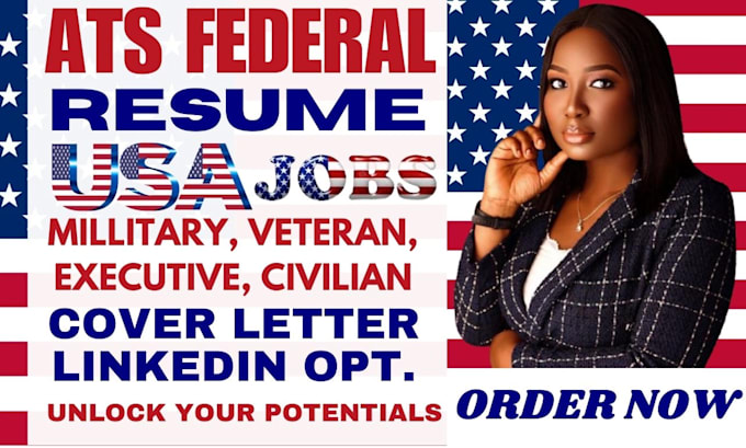 Gig Preview - Provide federal resume writing, military, veteran, keas for USA job, civilian CV