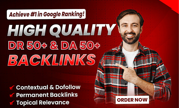 Gig Preview - Provide high DR da 50 permanent dofollow SEO backlinks