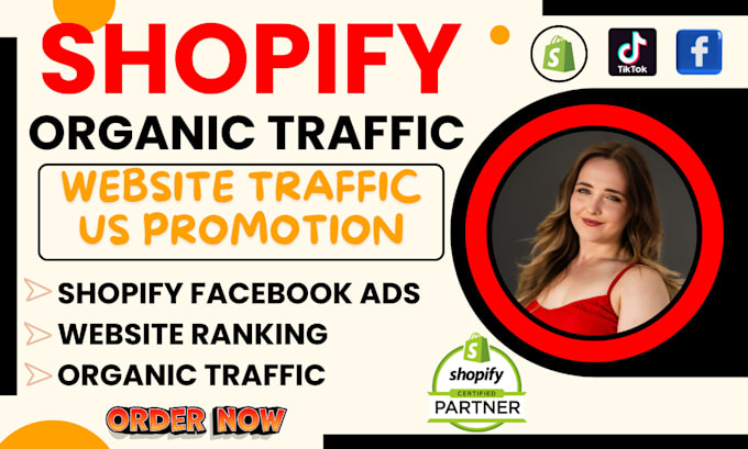 Gig Preview - Increase organic website traffic organic website promotion, shopify facebook ads