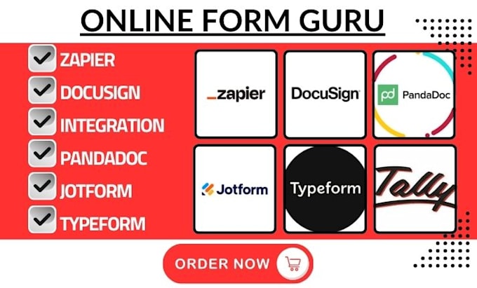 Gig Preview - Setup zapier integration on jotform docusign dropboxsign pandadoc typeform tally