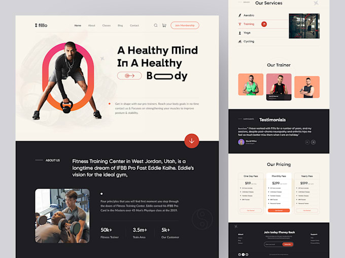 Gig Preview - Design fitness website health care and workout website