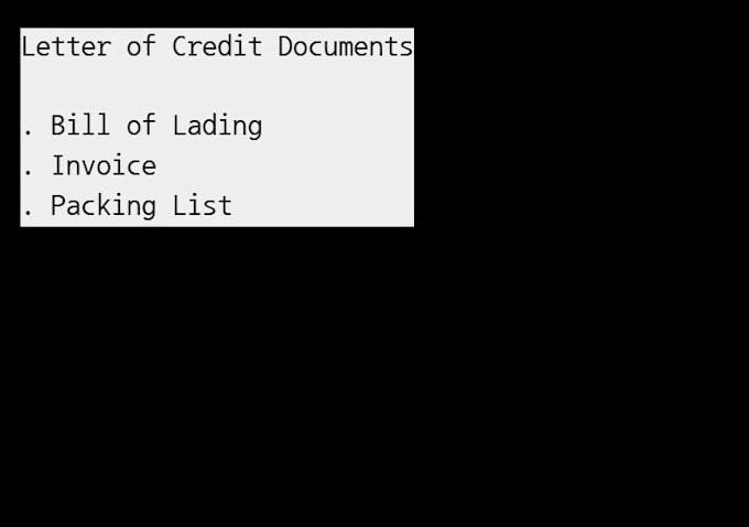 Gig Preview - Make letter of credit documents