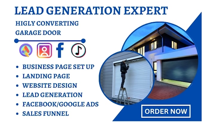 Gig Preview - Generate garage door leads door installation leads home security website