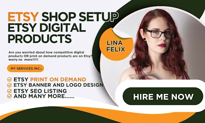 Gig Preview - Set up etsy digital products print on demand shop seo listing  gelato printify