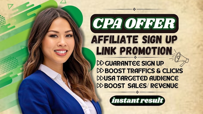 Bestseller - do affiliate marketing CPA offer link singup  link promotion referral link