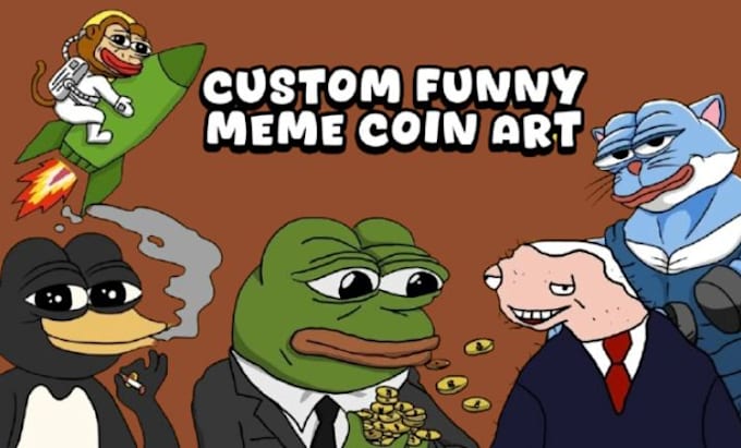 Gig Preview - Draw custom meme coin art, utility token for your website and social media