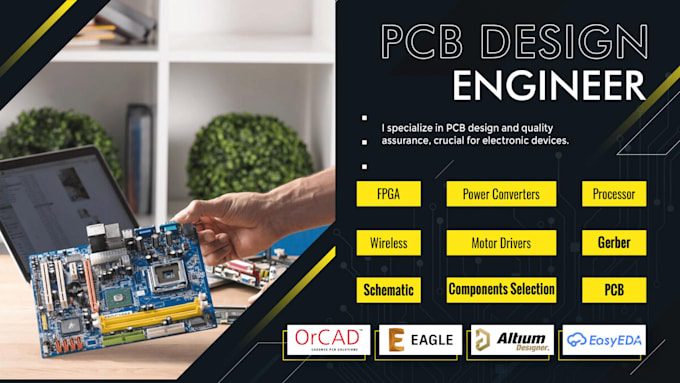 Gig Preview - Design pcb board circuit schematics prototype in altium eaglecad easyeda kicad