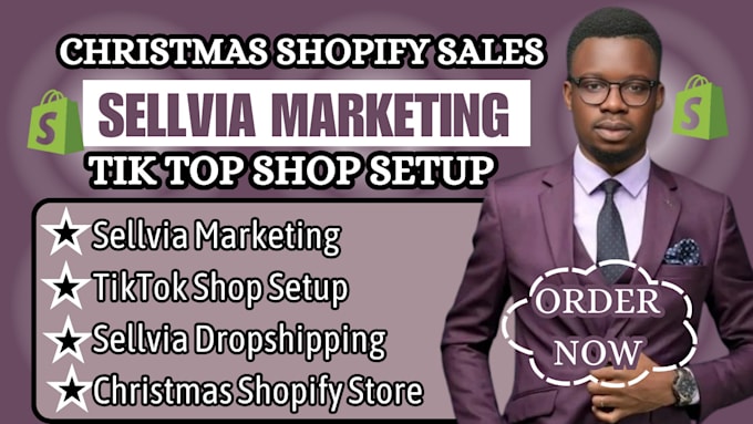 Gig Preview - Sellvia marketing, sellvia dropshipping, tiktok shop, christmas shopify store