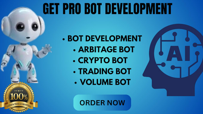 Gig Preview - Create crypto trading bot, arbitrage bot development for trading profit