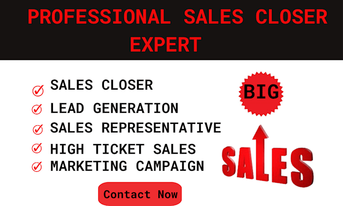 Gig Preview - Be your expert sales closer appointment setter leads generation b2b sales close