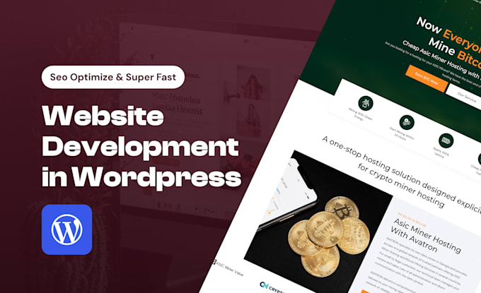 Gig Preview - Build wordpress website design and website development