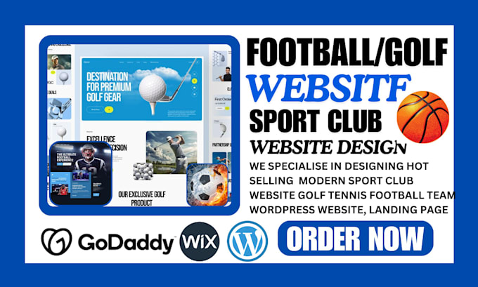 Gig Preview - Design hot modern sport club website golf tennis football team wordpress website