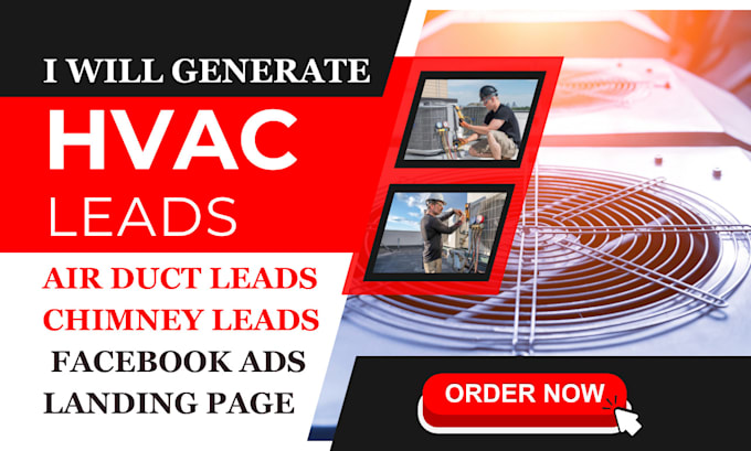 Gig Preview - Generate hvac leads air duct chimney leads via facebook ads landing page