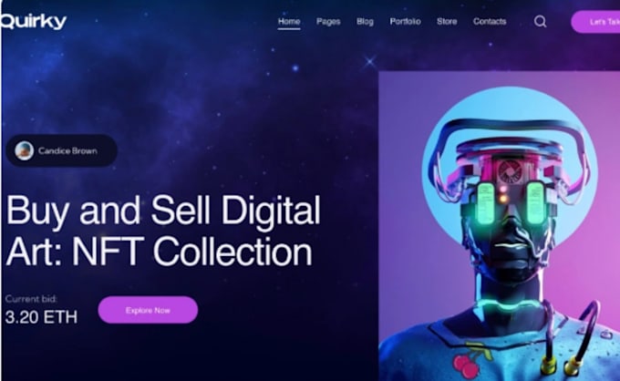 Gig Preview - 3d animated crypto website create a 3d high tech website web3 website crypto nft