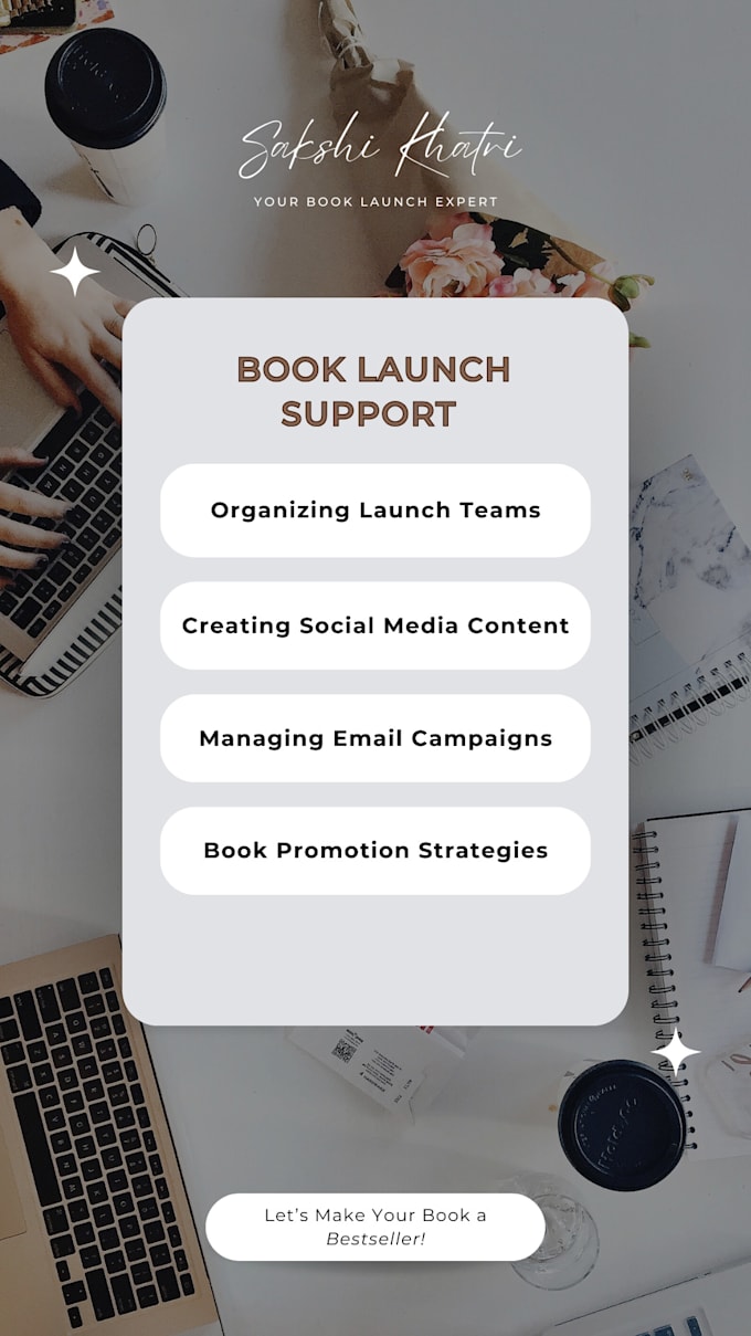 Gig Preview - Provide complete book launch support for a successful launch