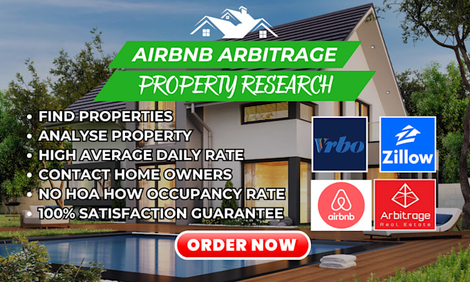 Gig Preview - Find airbnb arbitrage property research for USA, UK and canada airbnb arbitrage