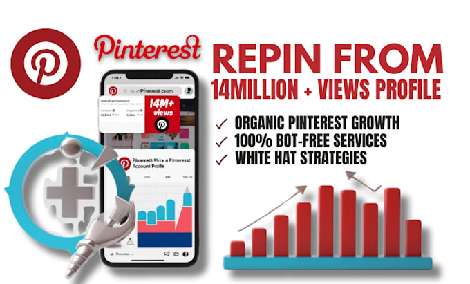 Gig Preview - Repin your pinterest pins from million  views profile