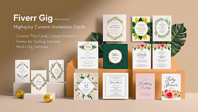 Gig Preview - Design custom invitation, postcard, greeting card for wedding, birthday