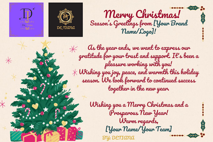 Gig Preview - Design custom christmas greeting cards with your logo and brand colors