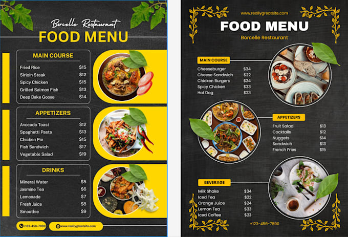 Gig Preview - Design menu card for restaurant