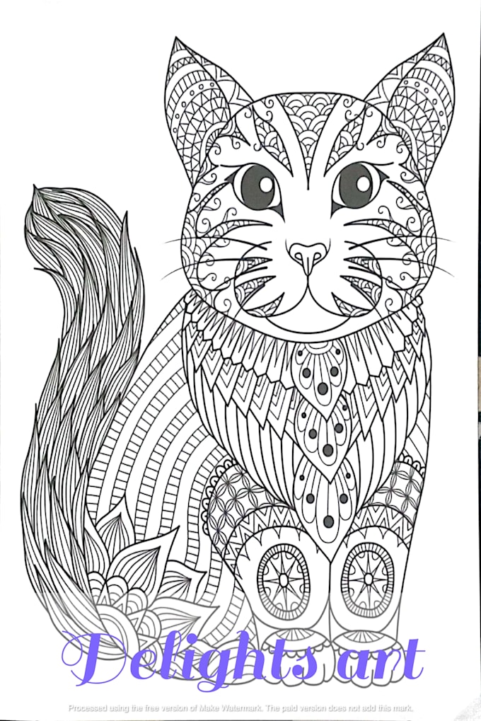 Gig Preview - Coloring pages, digital art, printable art, adult coloring pages, kids color