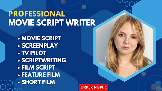 Gig Preview - Write your movie script, feature film, tv pilot, scriptwriting, screenplay