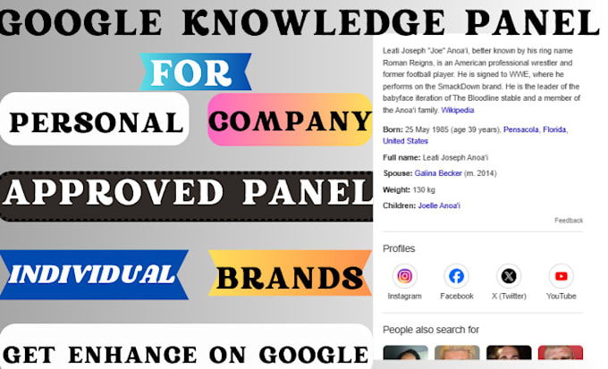 Bestseller - claim and edit approved google knowledge panel, knowledgepanel for top ranking