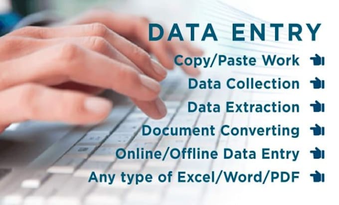 Gig Preview - Do data entry, copy paste, web research, excel data entry, pdf to excel