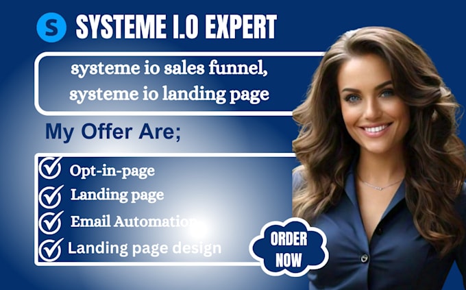 Gig Preview - Systeme io sales funnel, systeme io, systeme io landing page