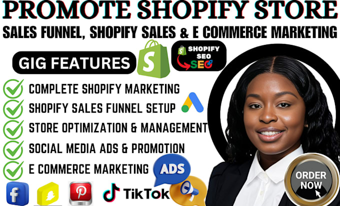 Bestseller - promote shopify store, sales funnel, shopify sales and ecommerce marketing