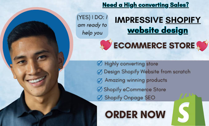 Gig Preview - Design shopify dropshipping store, redesign ecommerce store, website marketing