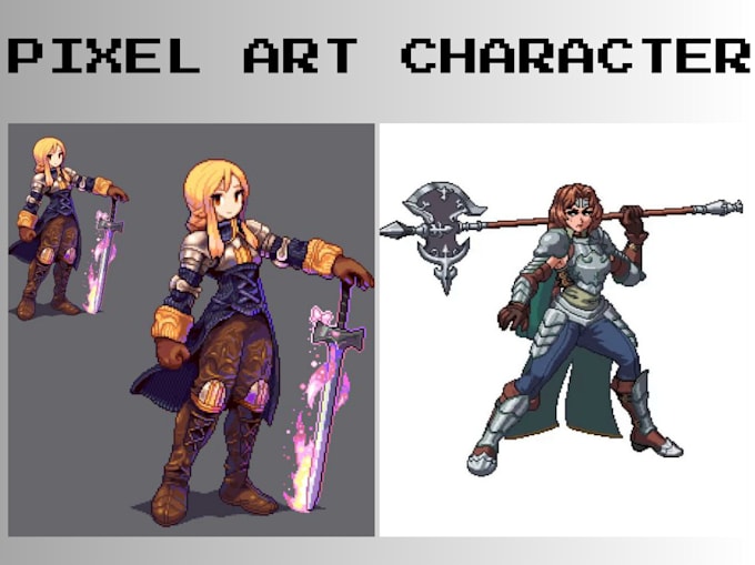 Gig Preview - Do pixel art animation pixel game character sprite sheet rpg maker 8bits 16bits