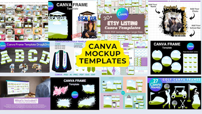 Bestseller - provide premade 250 editable canva mockups