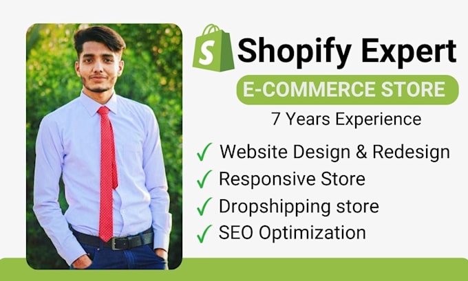 Gig Preview - Do shopify website design, shopify redesign, dropshipping store, shopify website