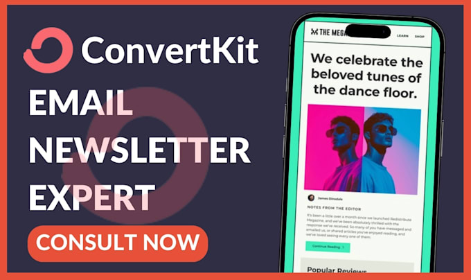 Gig Preview - Create convertkit email template kit newsletter design kit landing page migrate