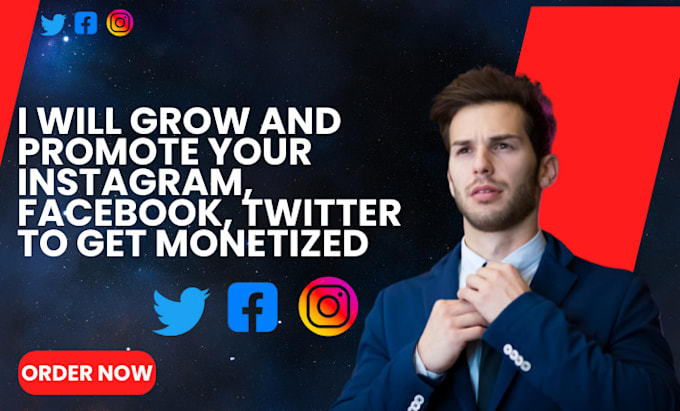 Bestseller - grow and promote instagram monetization facebook account twitter to get monetize