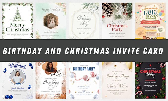 Gig Preview - Design birthday thanksgiving wedding iv card, winter event, holiday party flyer